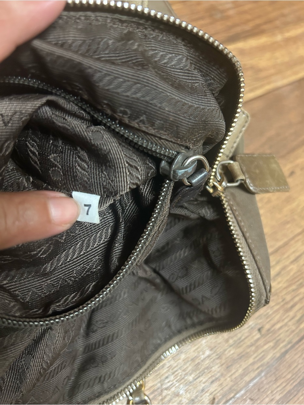 Prada Milano Chain-Handle Shoulder Bag - Taupe - Picture 6 of 11